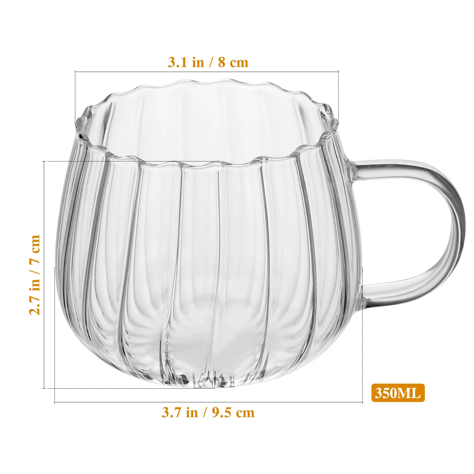 2 Pcs Glass Pumpkin Cups Long-lasting Clear Cocktail Multi-function Filter Home Decoration Mug Milk Exquisite Water Coffee Mugs