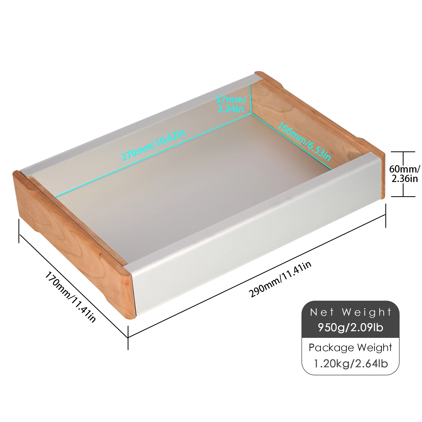 Nobsound HiFi Wood+Aluminum Chassis for DIY Tube Amplifier Case DAC Enclosure Preamp Box