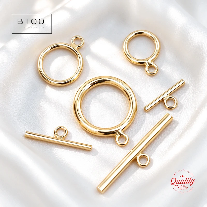 14K Gold Filled Toggle Ring Set Charm 9MM/11MM/15MM Pendant for DIY Jewelry Findings Bracelet Necklace Earring