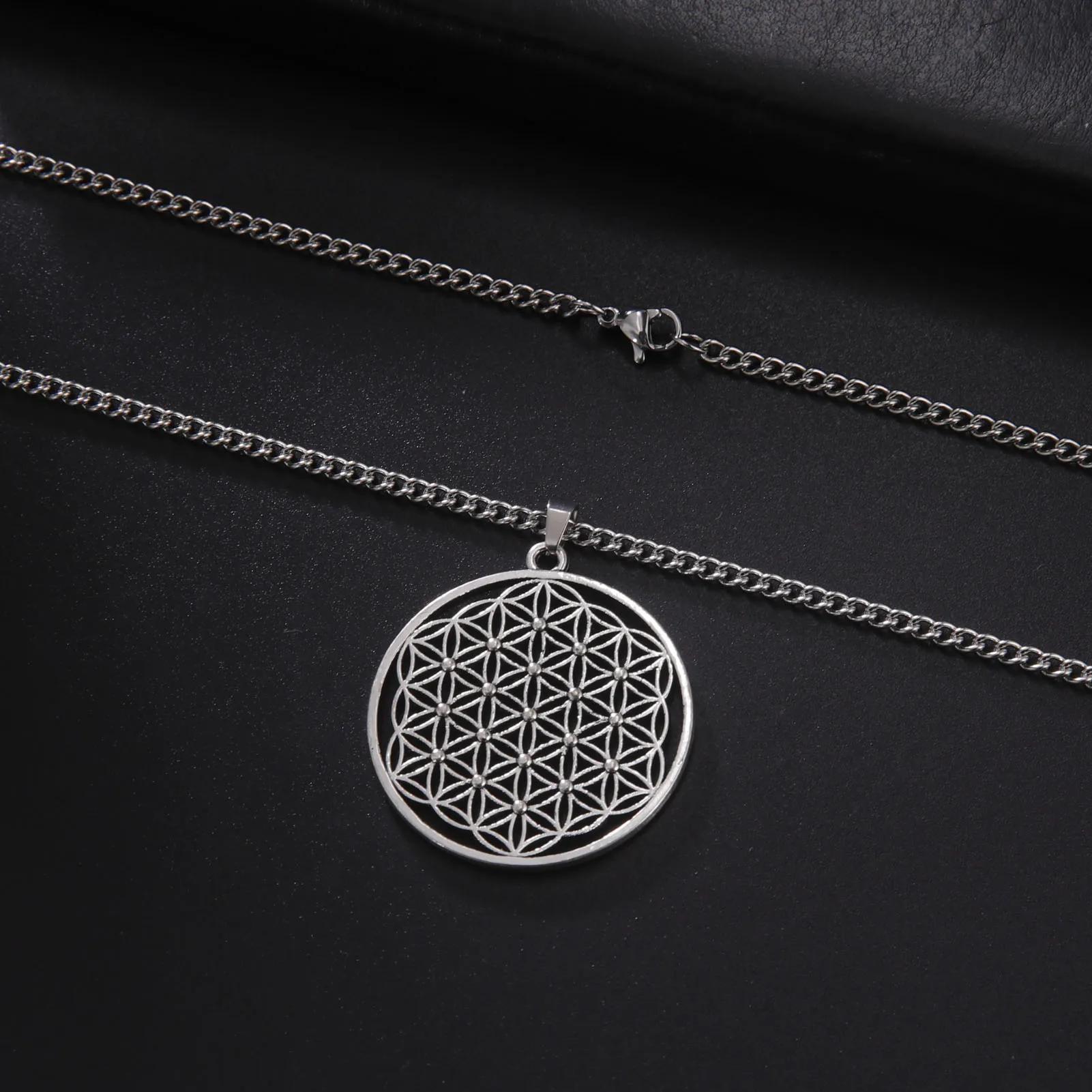 Fishhook Flower Of Life Necklace Supernatural Amulet Talisman Egyptian Style Hope Chain Gift For Man Woman Pendant Jewelry