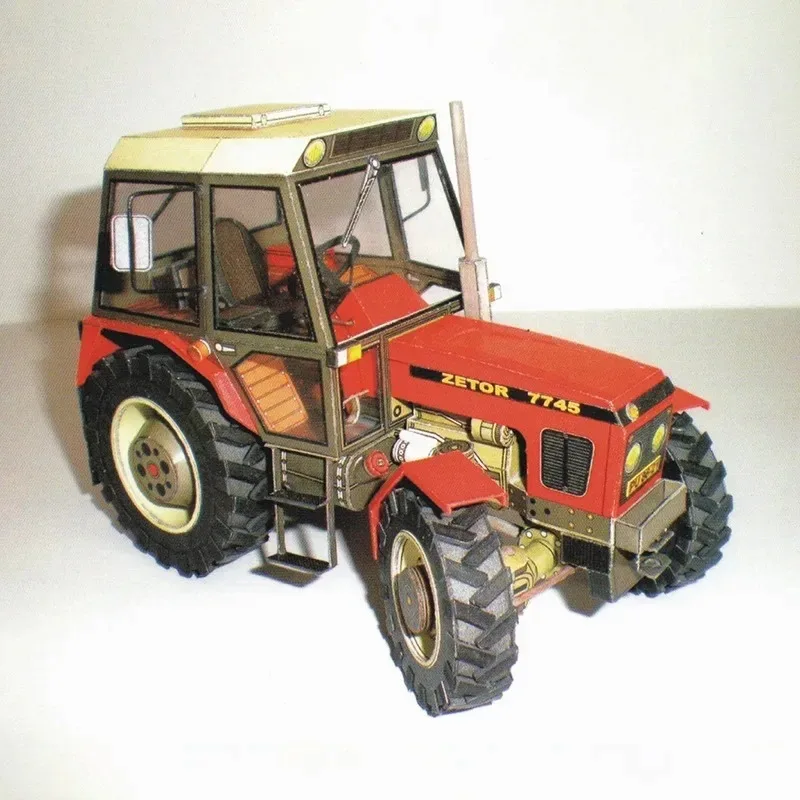 Divertido DIY modelo de tarjeta de papel 3D 1:32 checo Zetor 7745-7211 conjunto de construcción de Tractor juguete de construcción juguete educativo modelo militar