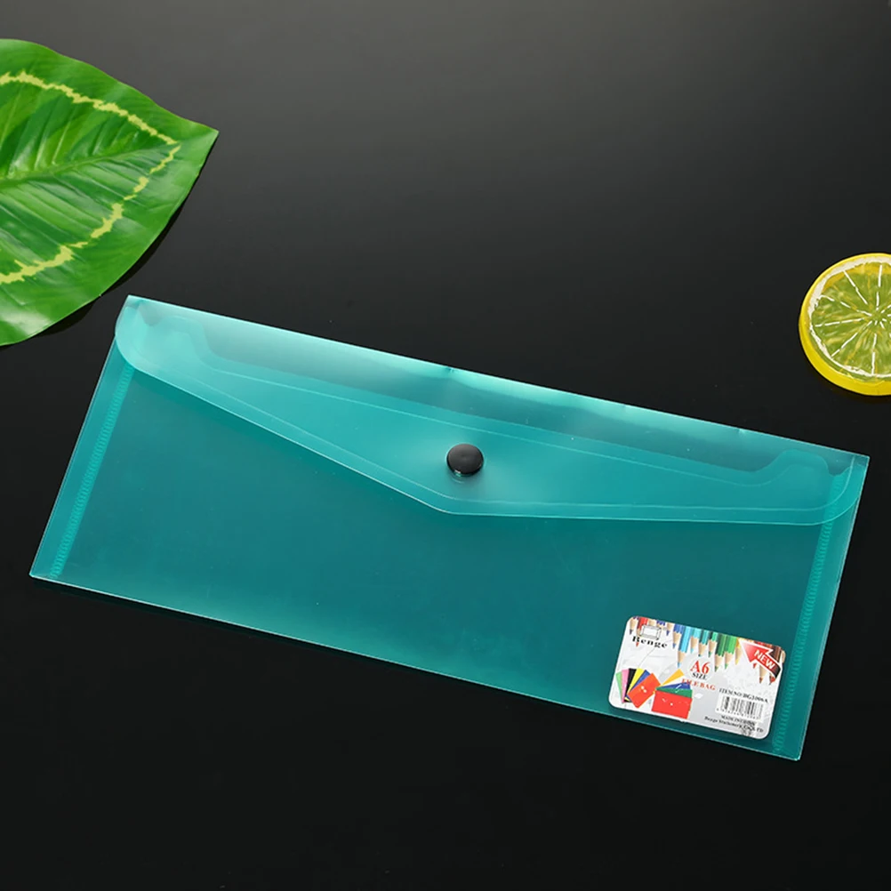 

6 Pcs Plastic Document Folders Snap Closure Envelope Size Clear Storage Bags for Files Durability Lightweight Portable