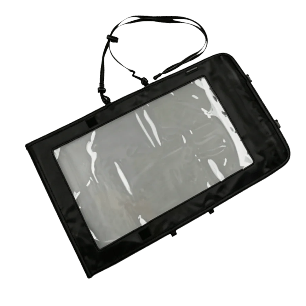 Multi-Purpose TPU Map Case Clear Window Hanging Strap Waterproof Pouch Black Trim Foldable Protective Case Outdoor Navigation