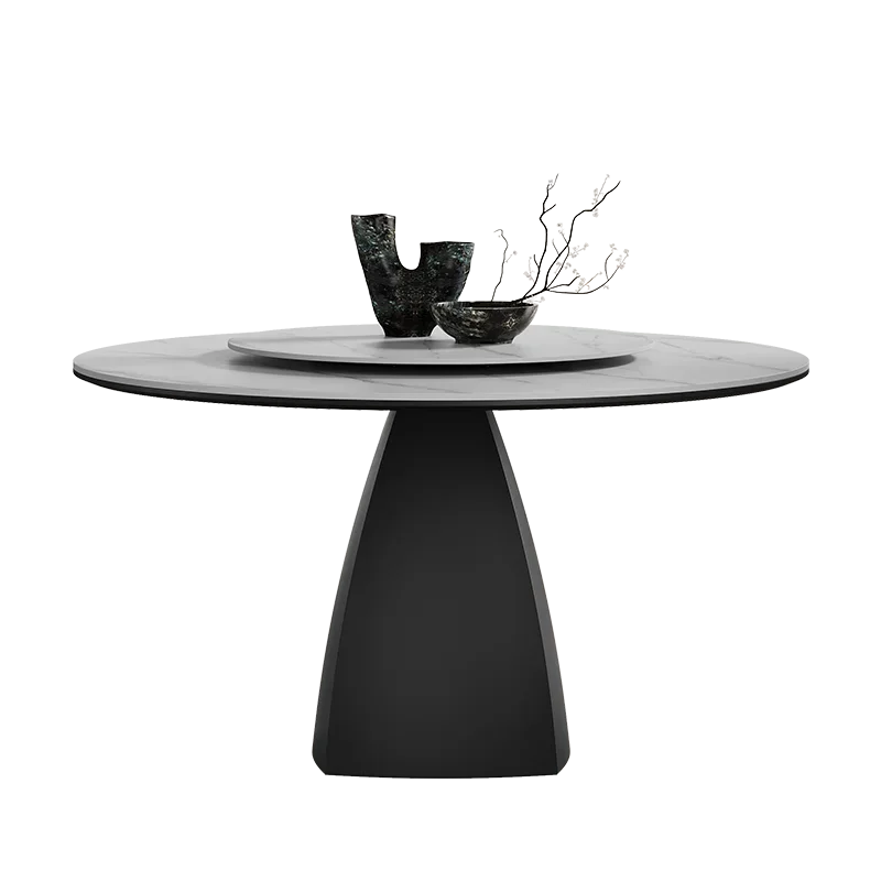

Slate round table family 10 people modern simple retro restaurant table to negotiate Italian small apartment