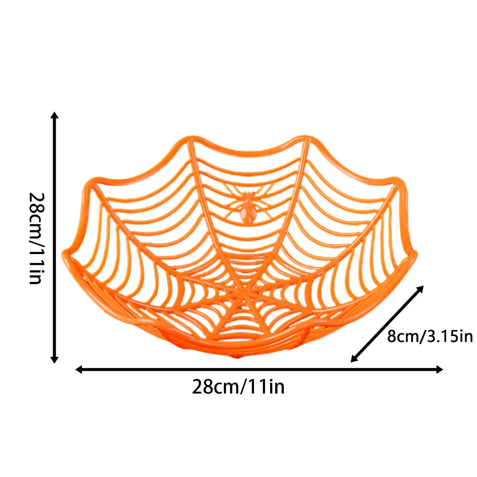 Halloween Spider-Web Fruit Bowl Ornament Candy Tray Snack Storage Plate Halloween Party Table Centerpiece Decoration