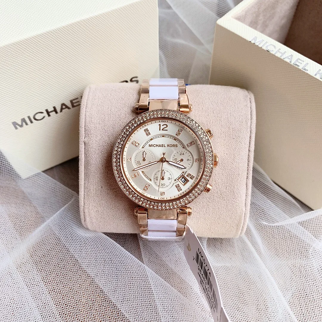 Women Luxury Design Michael Kors Watch Parker MK-5774 Waterproof Diamond Quartz Watch Fashion Wristwatch Give Girlfriend Gift