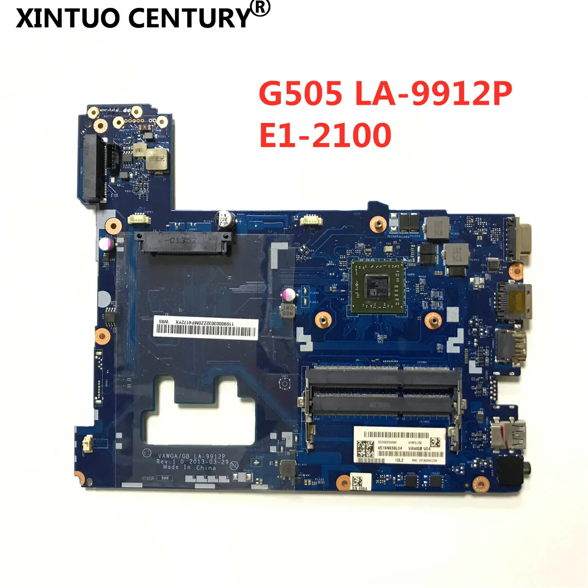 High Quality 90003032/90002972 PC Motherboard for Lenovo G505 Laptop Motherboard with E1-2100 CPU LA-9912P DDR3 100% Test Work