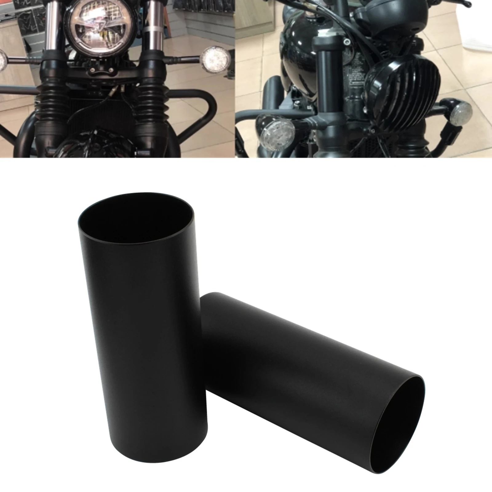 Motorcycle Front Shock Absorber Suspension Fork Leg Pipe Decorative Cover For Trimpion Bonneville Bobber Black 2017-2023 120mm 