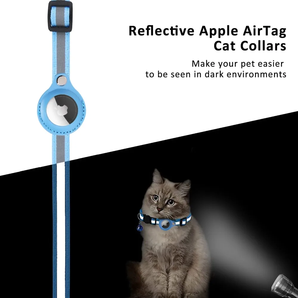 Airtag Case Collar for Cats with Protective Case for Anti Lost Locator Tracker Dog Accessories Reflective Pet Collars