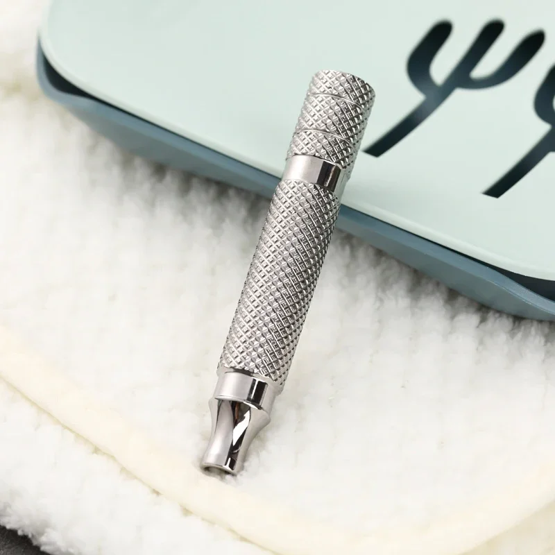 Yaqi portable Mens Polished Titanium Safety Razor Handle High Quality Minimalism Durability Shaving Tool For Male Face Cleaning