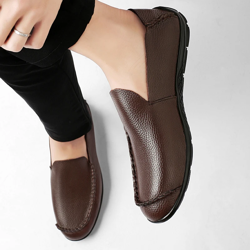 

Мужские лоферы из натуральной кожи без скольжения, деловая свадебная мужская офисная повседневная обувь, уличная мягкая удобная обувь для вождения