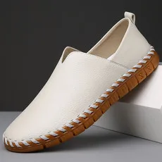 

Men’s Leather Slip-On Loafers, Breathable Casual Driving Shoes, Non-Slip Soft Sole Comfortable Moccasins for Daily Walking Work