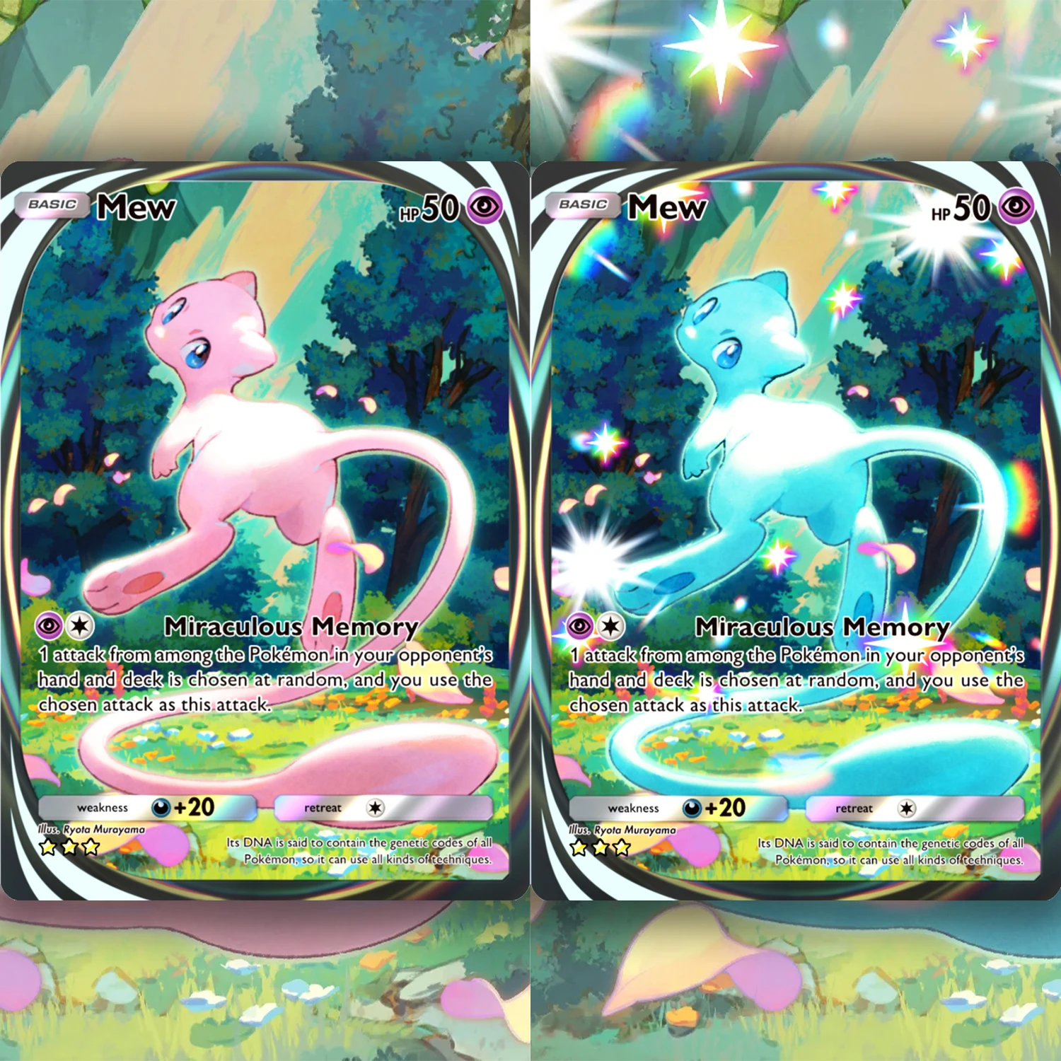 Tarjeta PKM TCG Pocket Mega Shine (B2b) con Texturas Grabadas, Tarjetas Individuales de Colección de Anime, Tarjetas de Juego Realistas
