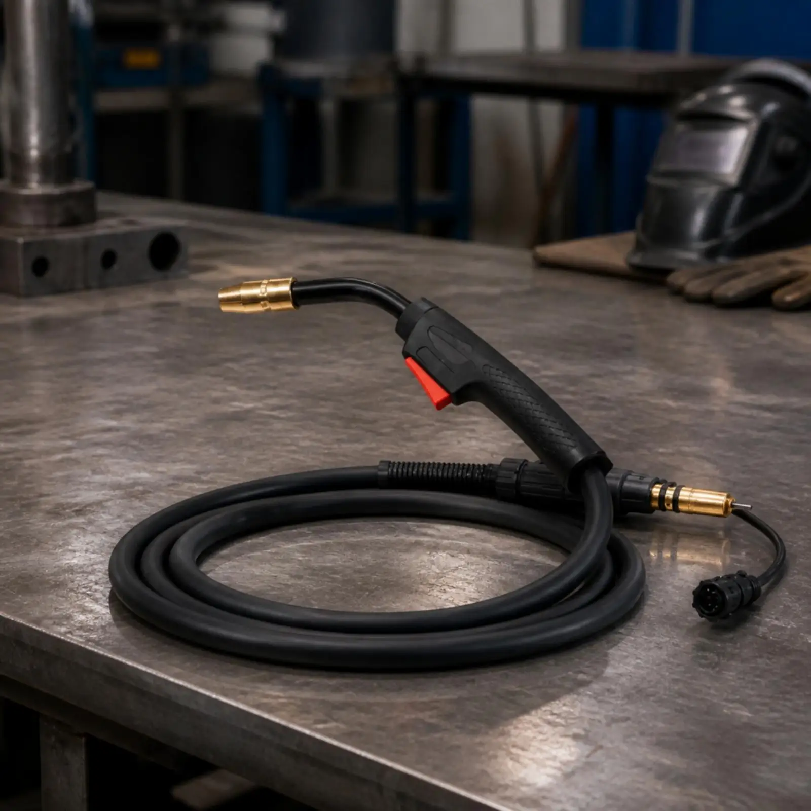 MIG Mag Welding Torch 180A Copper Front End Hand Trigger Wire Feed Replacement for Miller 90 130 141 150 4.6M Lead