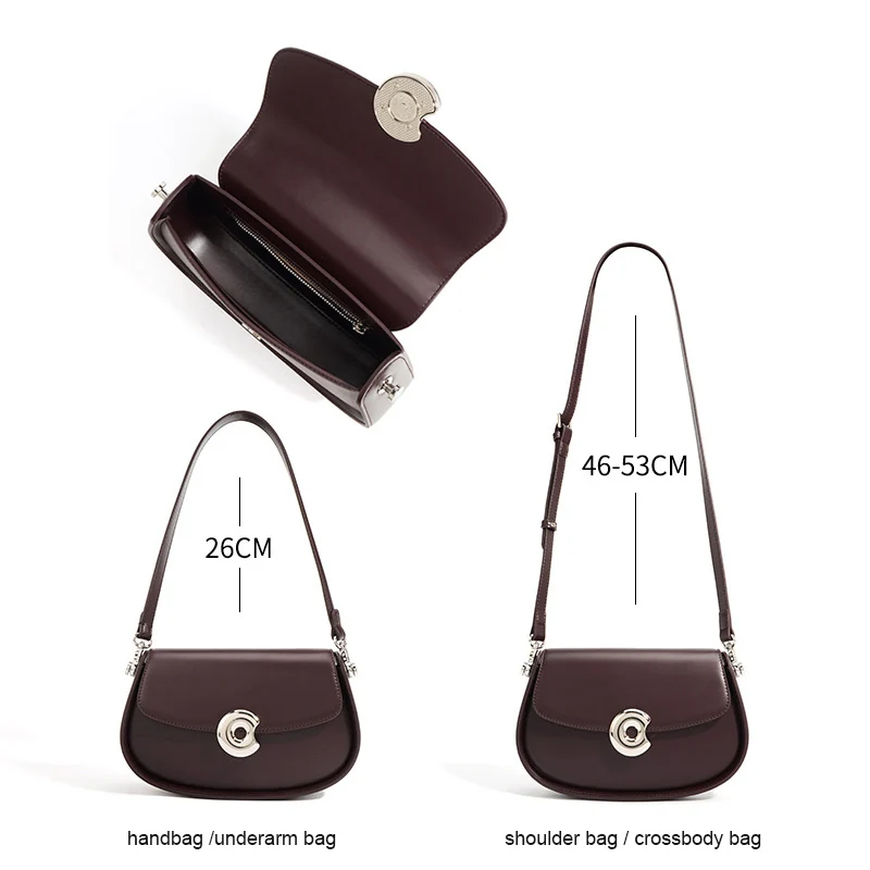 2023 New Women Semicircular Saddle Bag Female Wedding Underarm Shoulder Bag Lady Retro Silver Hardware Messenger Tote Handbag