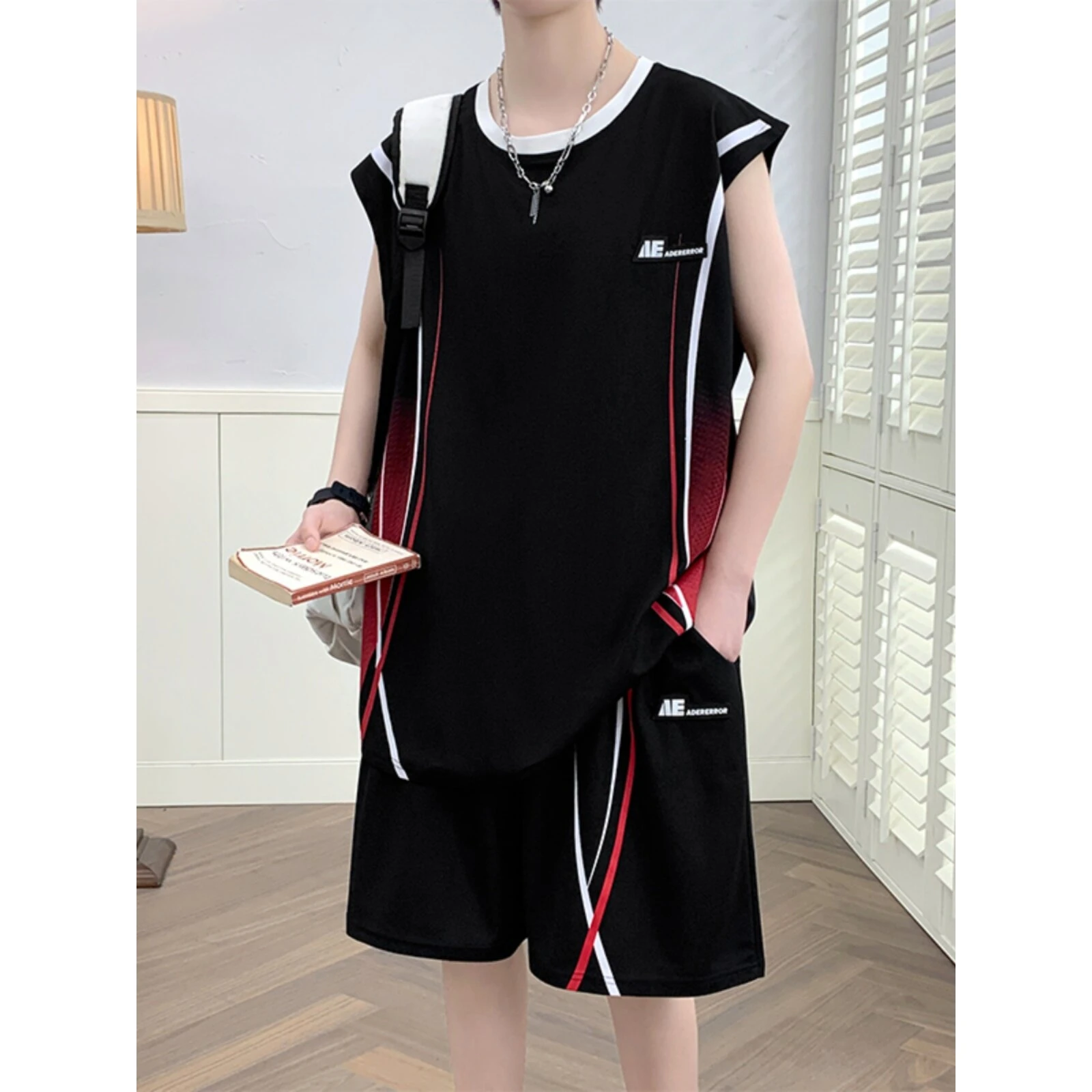 ice-silk-quick-dry-summer-t-shirt-boys-middle-school-high-school-students-vest-ball-jersey-set-teenage-large-children-basketb