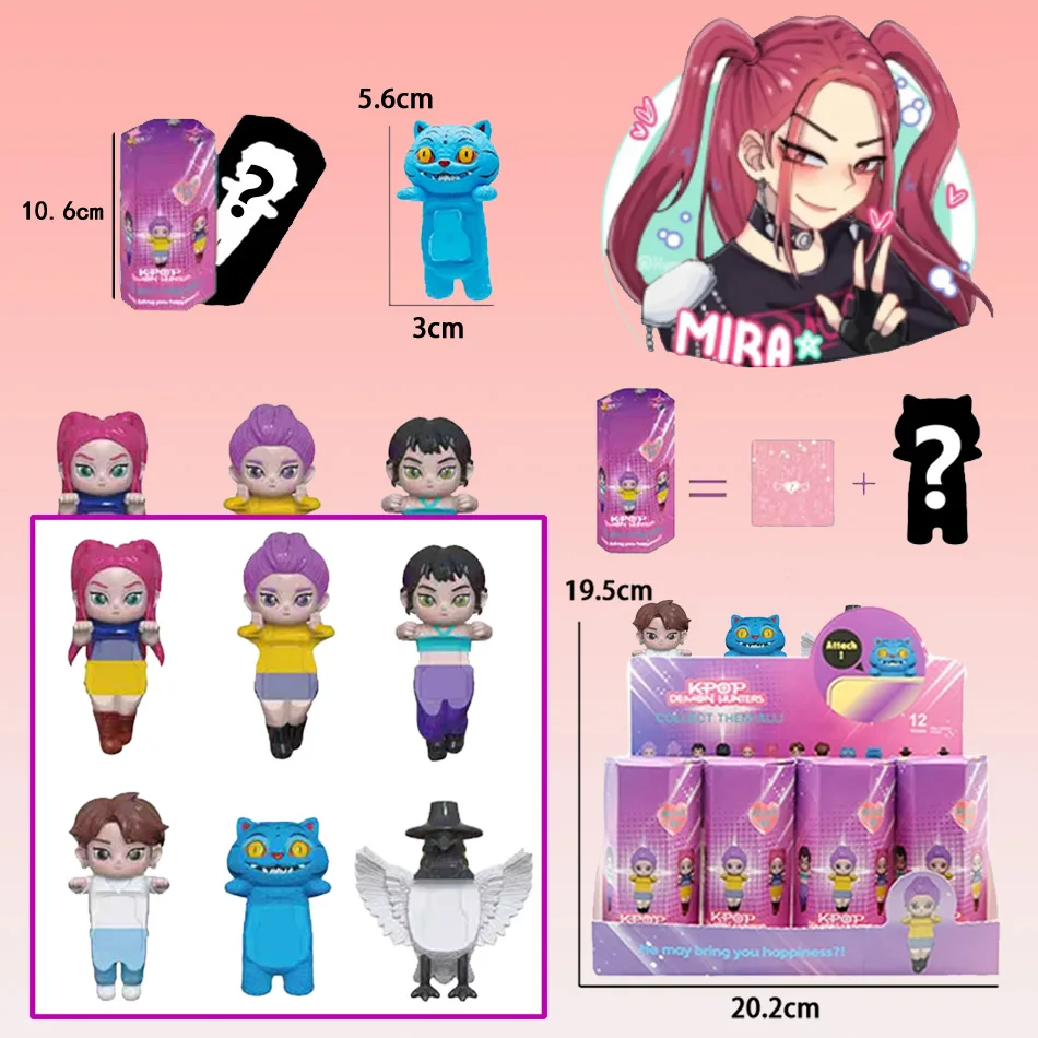 2025 New Anime Kpop Demon Hunters Blind Box Figure Model Cartoon Gaming Desk Decor Collection Peripherals Kids Gift