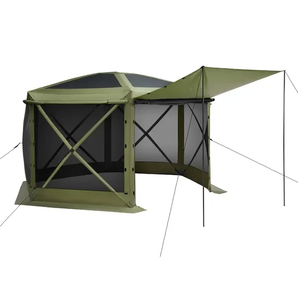 

Палатка-шатер up Gazebo Screen Tent, 12 x 12 футов, большая 6-сторонняя палатка для кемпинга со съемной крышей и сумкой для переноски, быстрая установка
