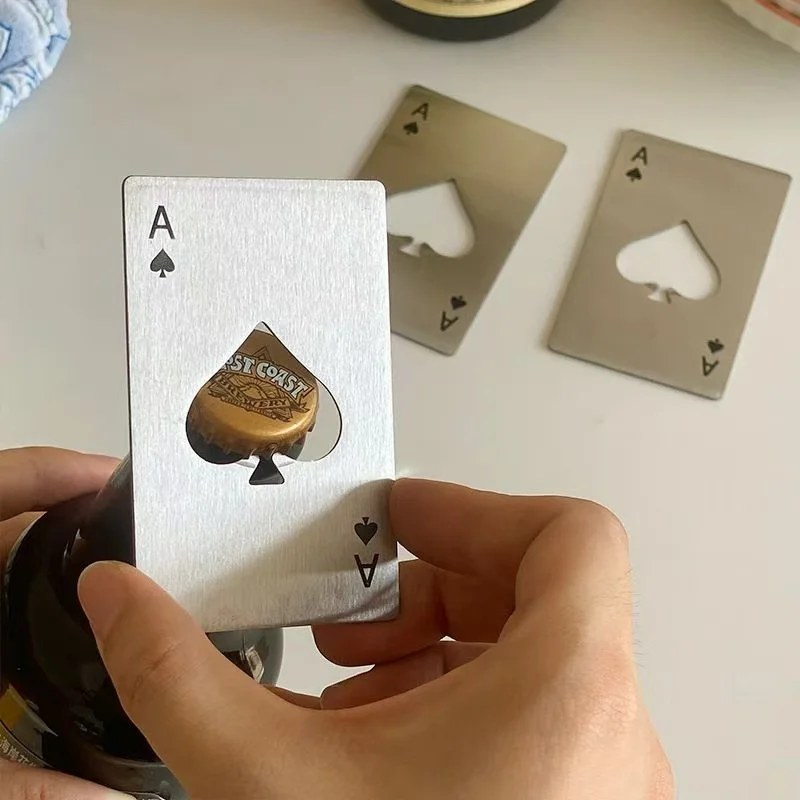 ステンレス鋼のスペード型ボトルオープナー、ワインメーカー用ボトルオープナー、トランプカード型ボトルオープナー、クレジットカード型ビールボトルオープナー