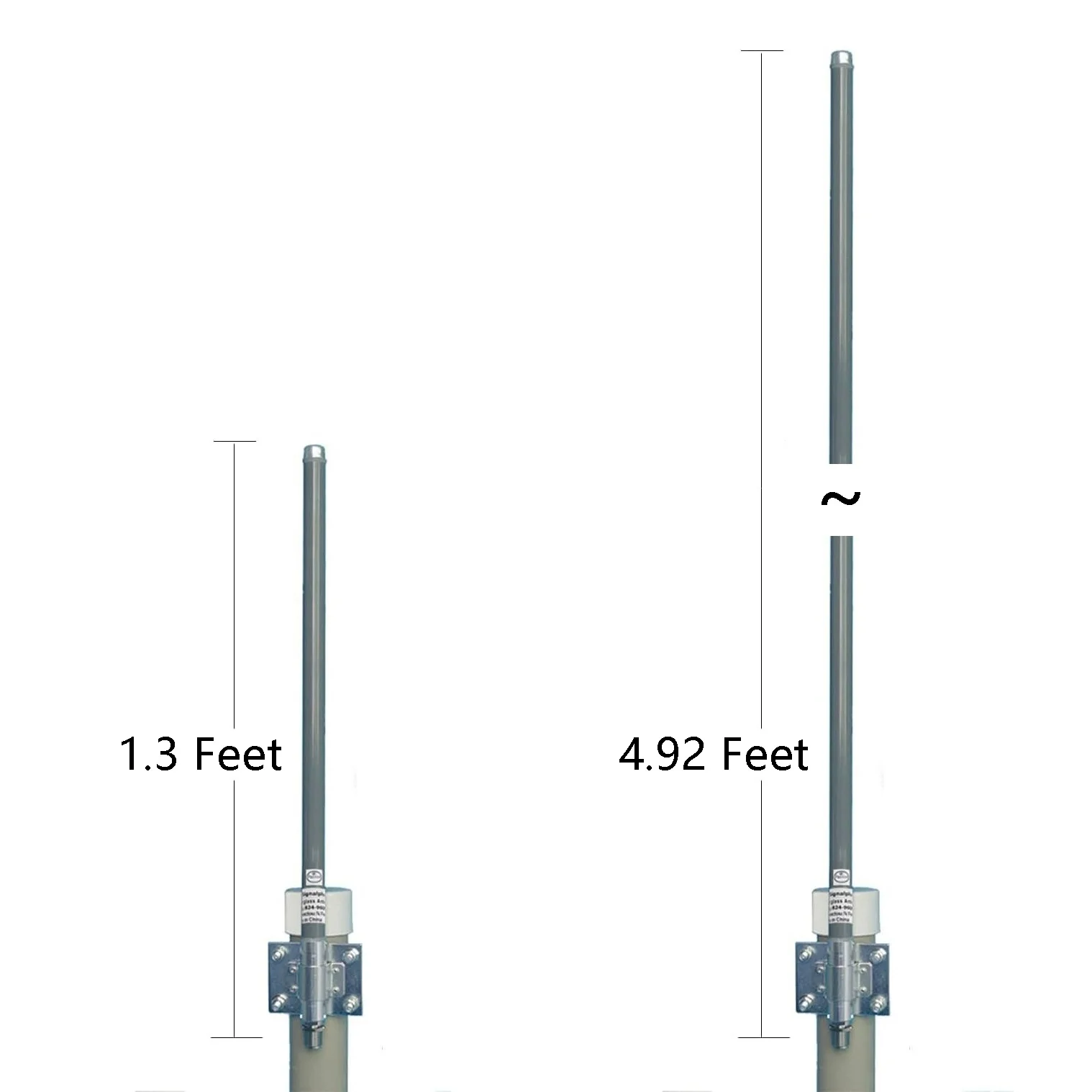 Outdoor Vertical Pole-Mounted Communication Antenna LoRa 915MHz 5.8dBi Omni Helium Gateway Antenna 15.7inch 3Meters RG58 Cable