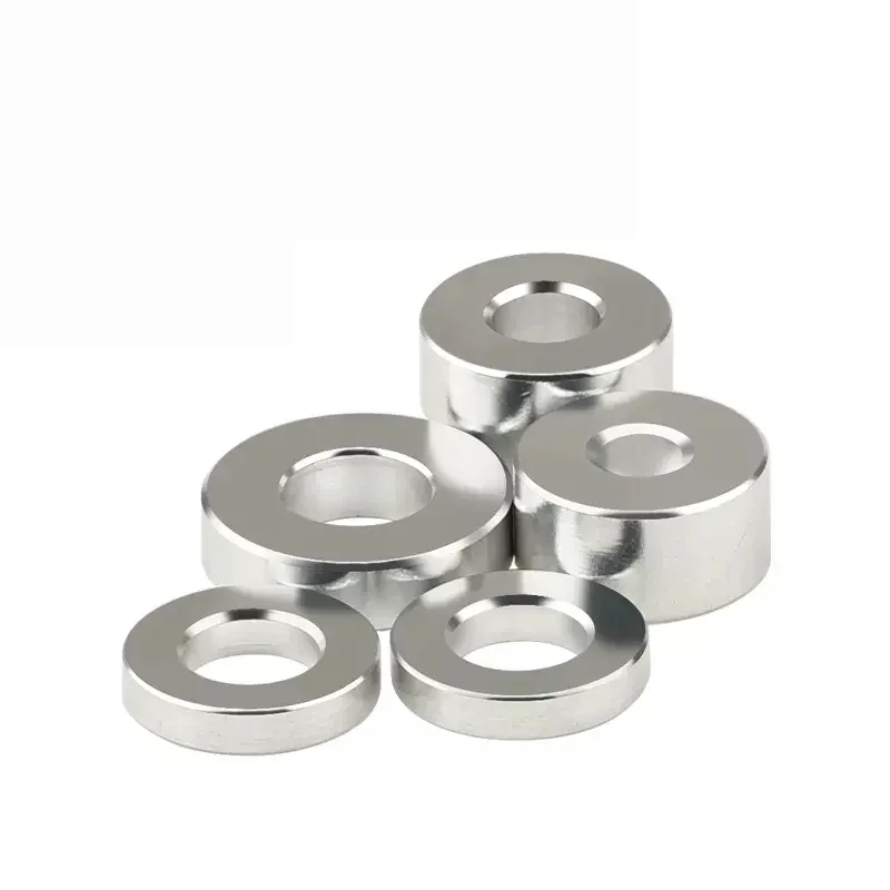 5/10pcs Aluminum Alloy Flat Washer No Threaded Bushing Gasket Standoff Spacer Sleeve M8*1.5/2/2.5/3/3.5 to 35mm