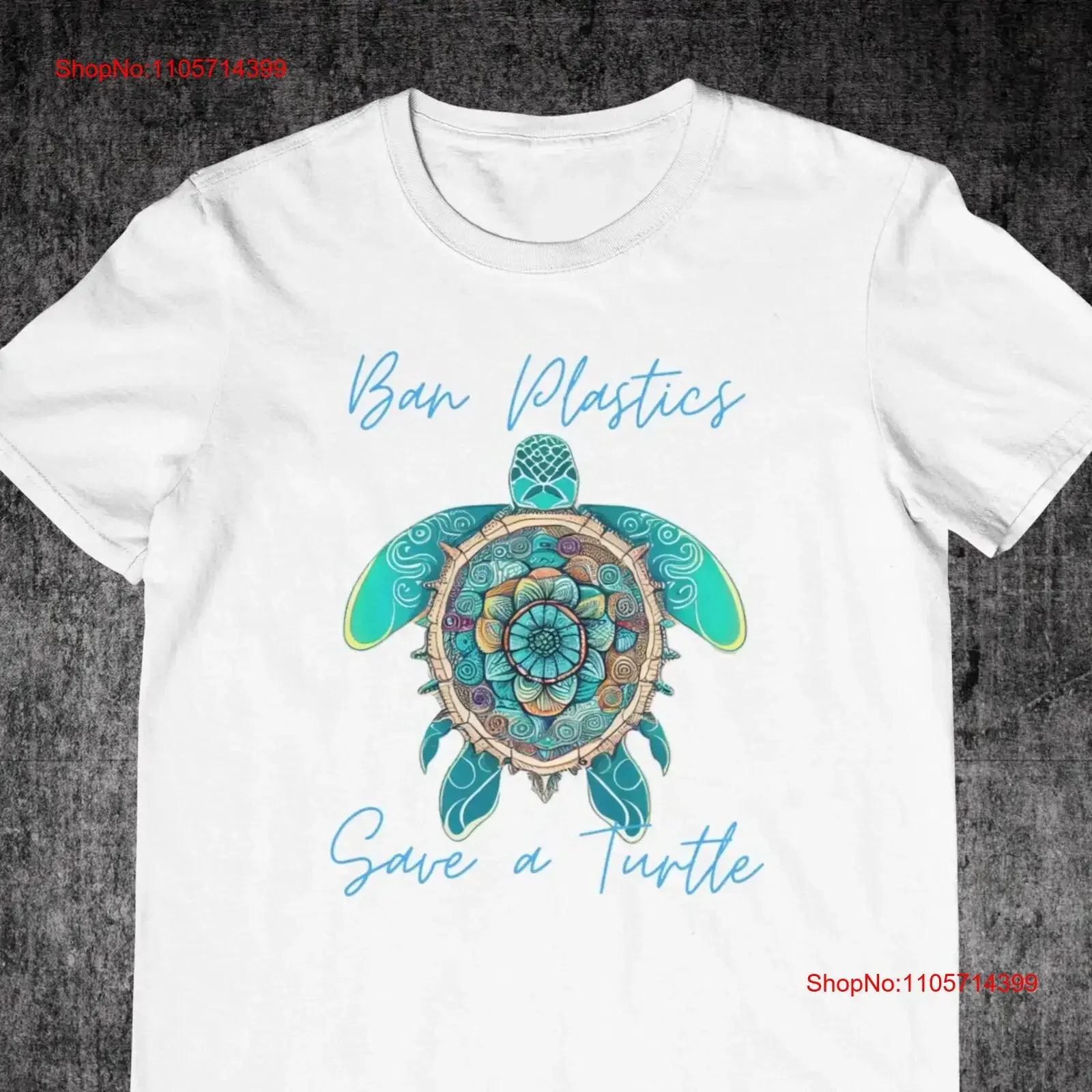 Ban Plastics Save a Turtle Original graphic art T Shirt Alternative Urban Streetwear for Women and Girls Edgy Fashion vintage