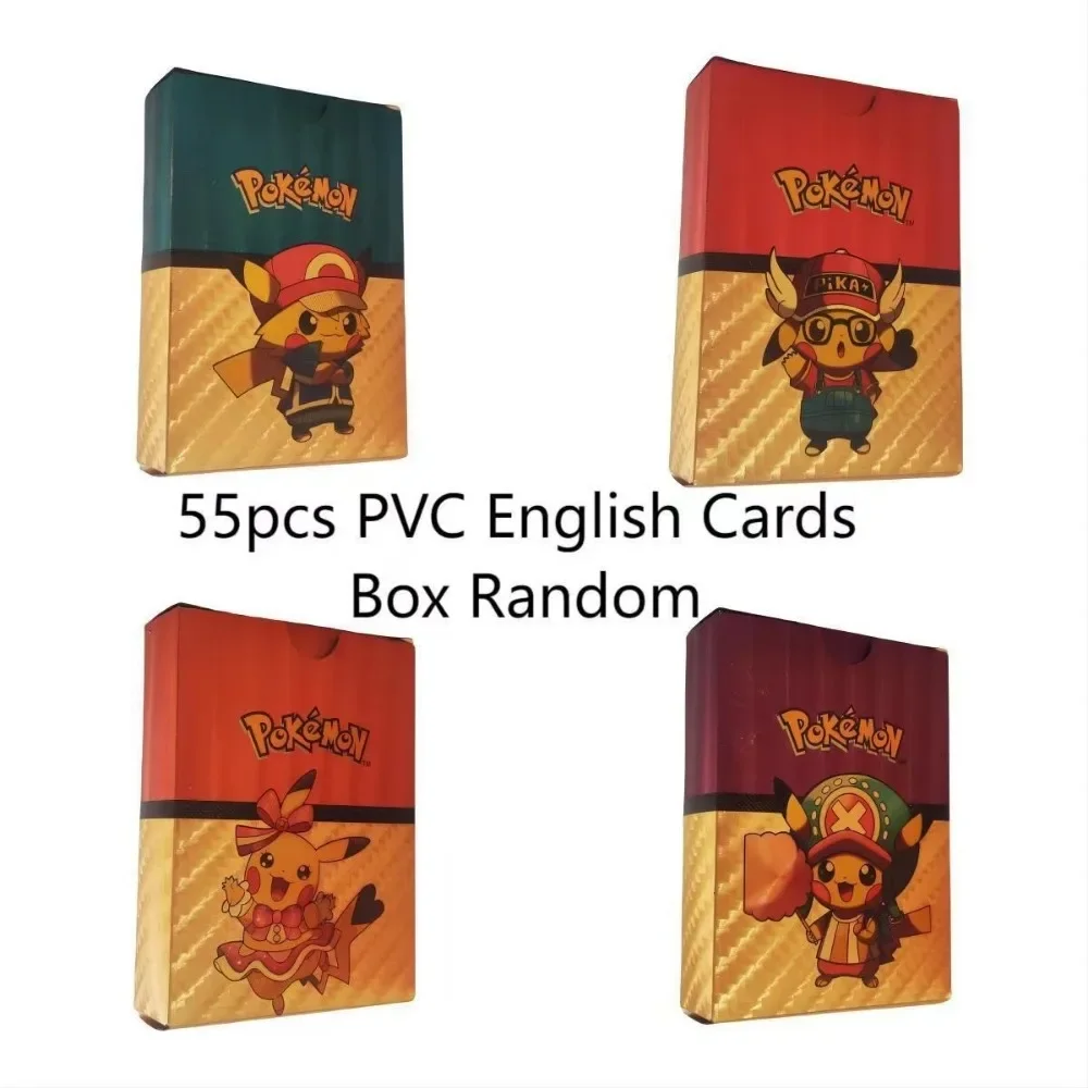 2024 new A Box of 55Pcs Pokemon Cards Gold Foil Card Gold Vmax Vstar V Energy Card Charizard GX Pikachu Rare Series Battle Coach