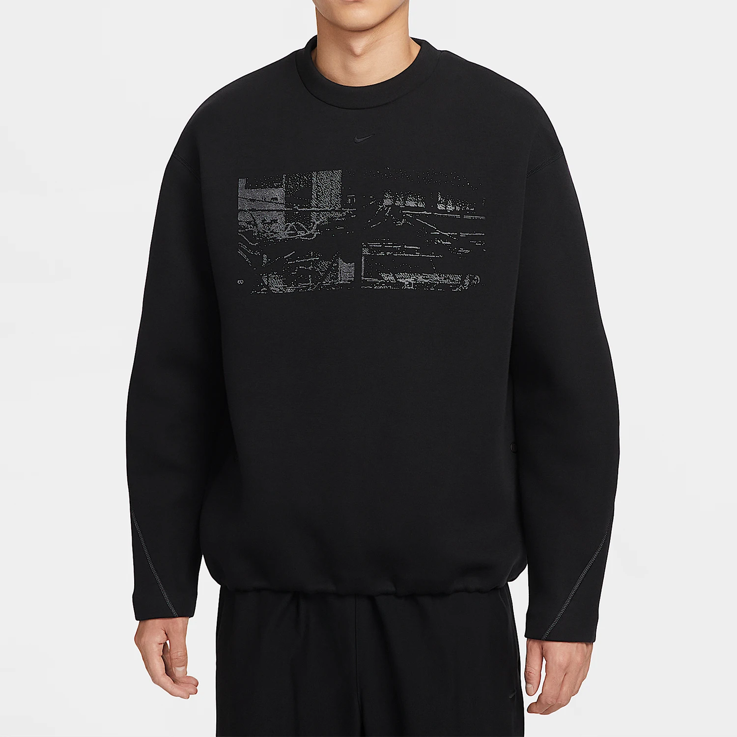 

Оригинальная мужская толстовка Nike Tech свободного кроя с круглым вырезом HV1341-010