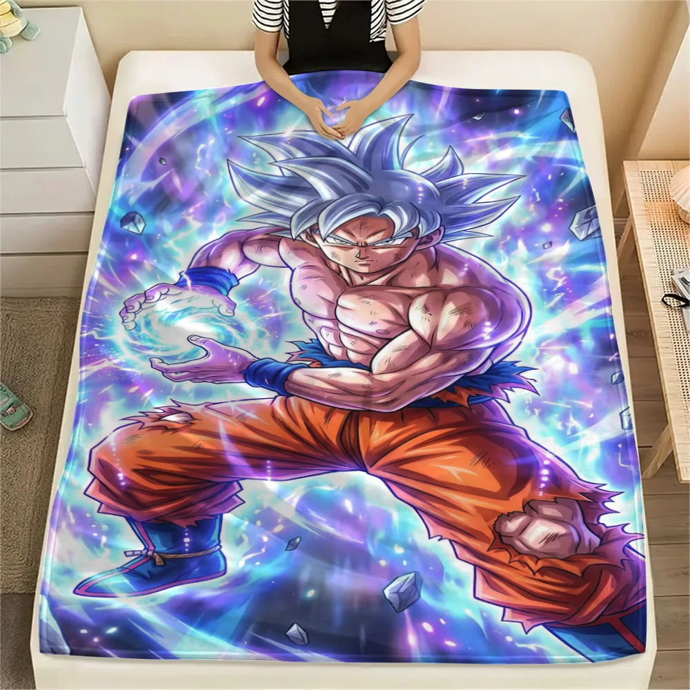 Goku Vacation Essential Printed Flannel Blanket, Warm Cover for Bed, Chair, Sofa, Bedroom and Picnic.-TING