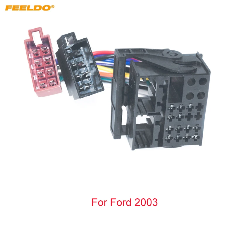 

FEELDO Car Radio Audio ISO Wiring Harness Adapter for Ford 2003+ Auto ISO Head Units Wire Extended Conversion Cable