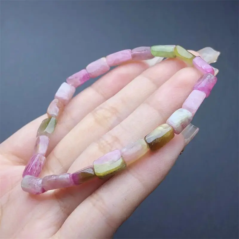 

Natural Freeform Tourmaline Bracelet Fashion Gemstone Crystal Jewelry For Women Healing Bohemia Holiday Gift 1pcs