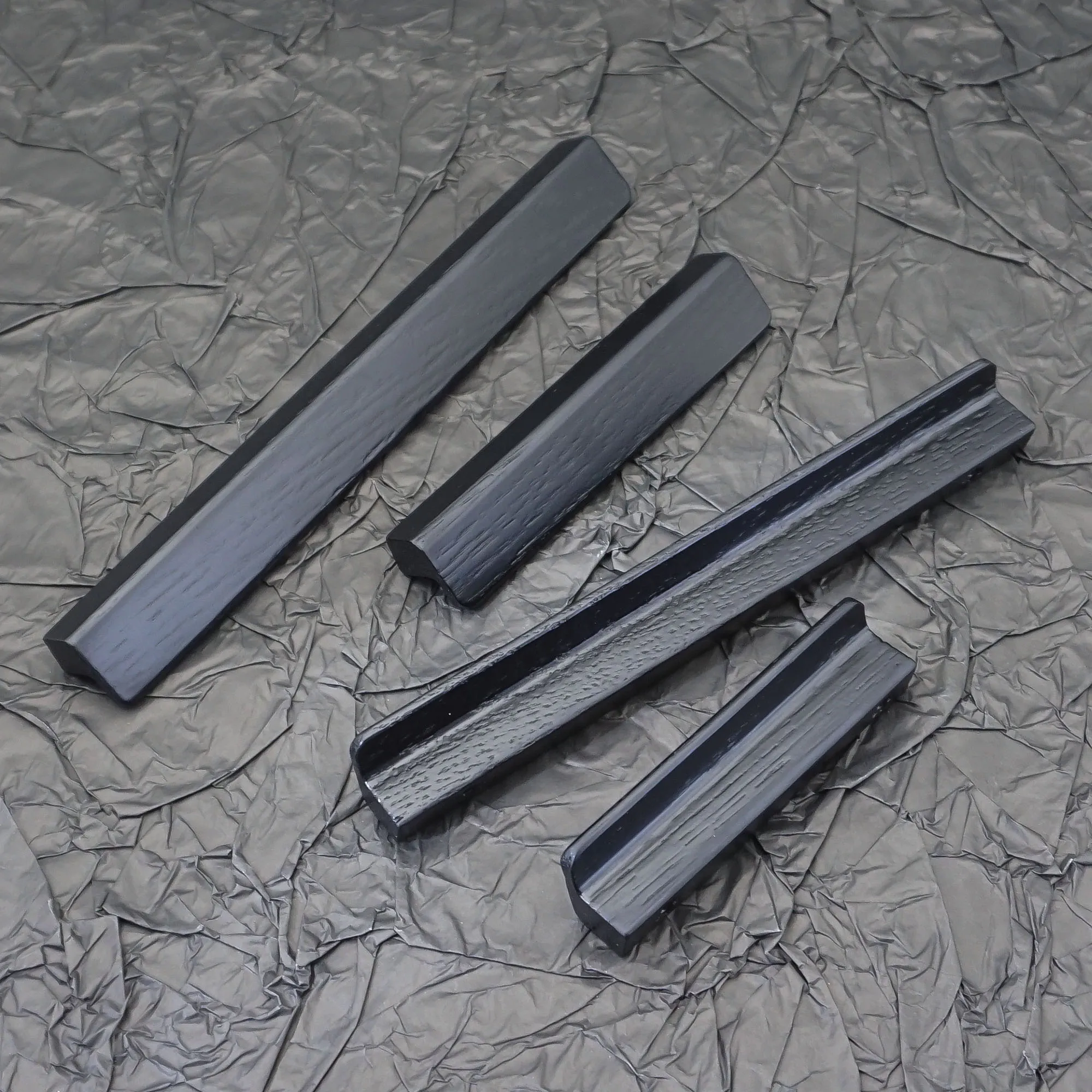 Black Oak Wooden Kitchen Cabinet Handles Wooden Simple Cupboard Door Pulls Long Wardrobe Handle Modern Furniture Hardware 256mm