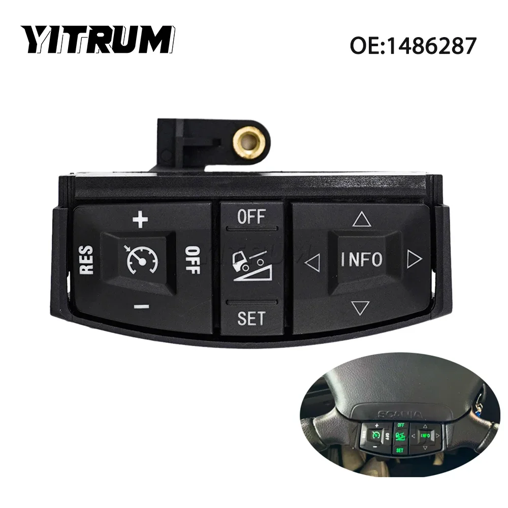 

YITRUM 1486287 1486287S51 Truck Steering Wheel Multi-Control Switch Knobs For SCANIA P, G, R, T; F, K, N Series Spar Accessories