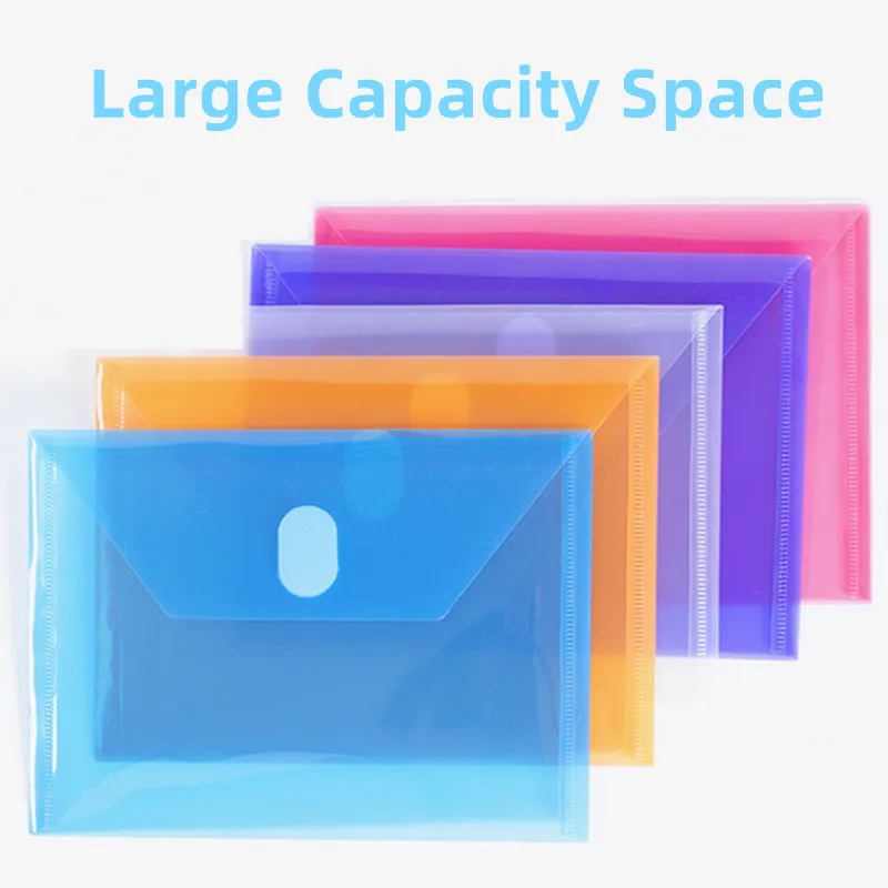 10PCS 19x14CM Colored Large Capacity File Bag for Student Storage Supplies File Organizer
