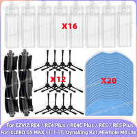 Fit For (EZVIZ RE4/RE4 Plus/RE4C Plus/RE5/RE5 Plus, ICLEBO G5 MAX,Miwhole M8 Lite) Parts Main Roller Side Brush Filter Mop Cloth