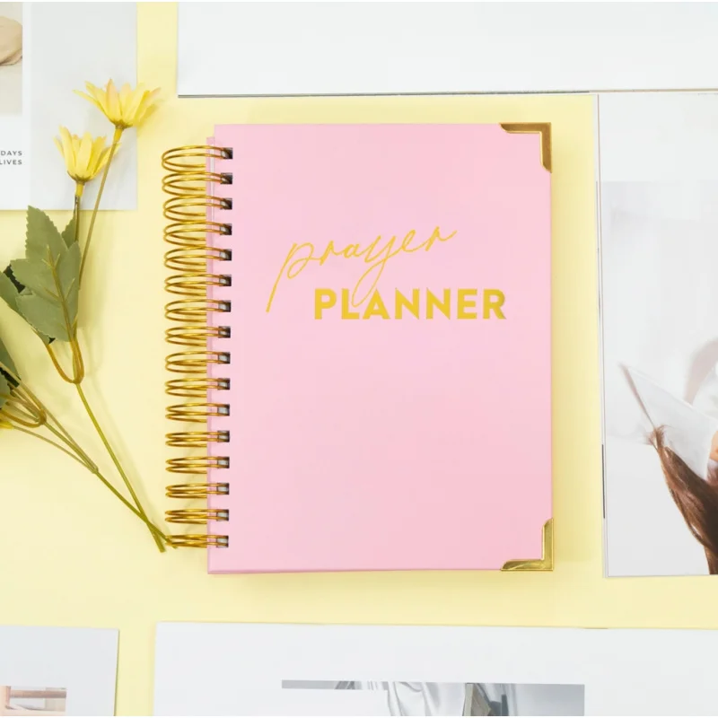 

2024 Customizable Prayer Journal Gratitude Logo Hardcover Diary Notebook Spiral Binding Self Healing Reflection planner With Box