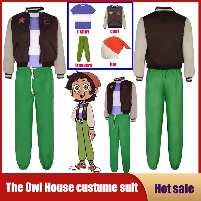 Anime The Owl House Cos Light Noceda Cosplay Costume T-Shirt Jacket Coat Hat Trousers Unisex Adult Kids Suits Halloween Carnival