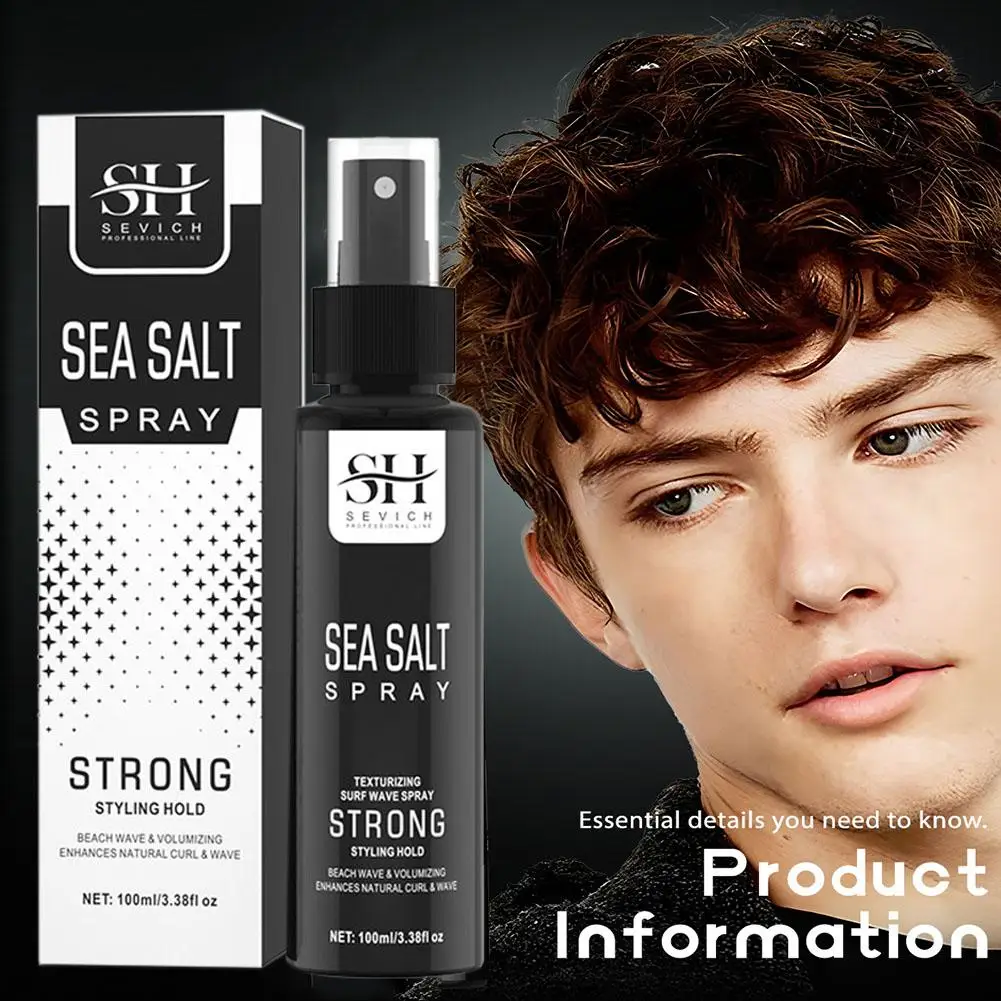 100ml Natural Sea Salt Spray for Hair Men & Women, Adds Instant Volume, Texture, Thickness & Light Hold Texturizing & Thick D4T5