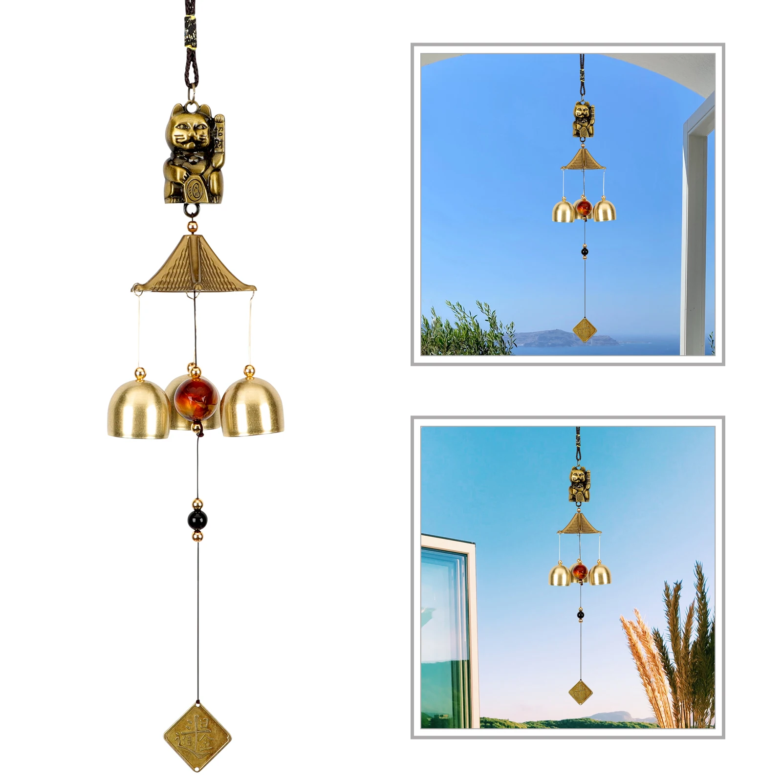 

Wind Chimes Outdoor Hanging Ornaments Copper Decorative Japanese Style Alloy Indoor Miss