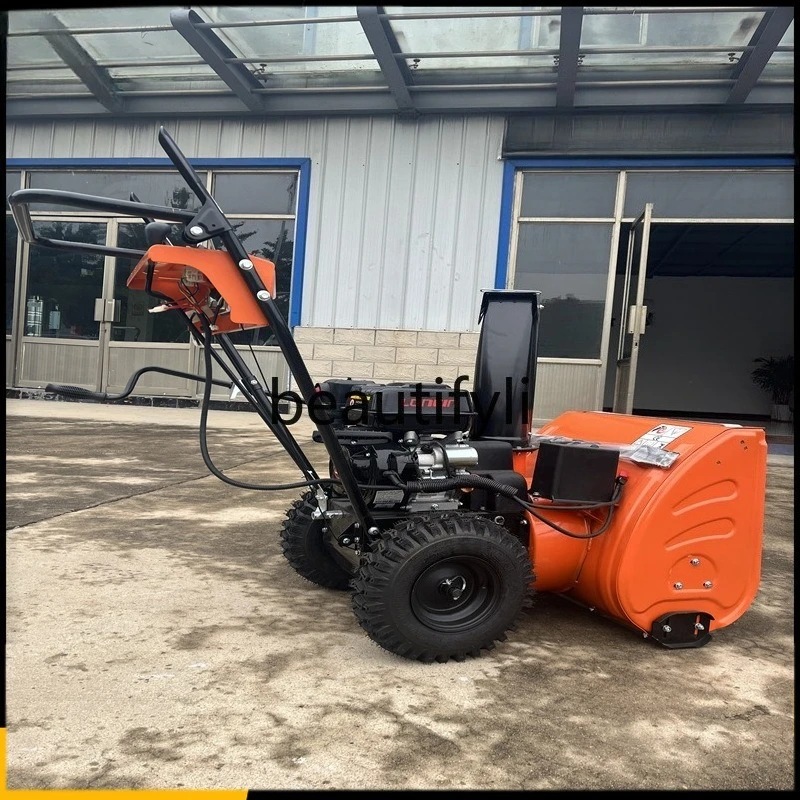 

Small snowblower community pavement snow clearing equipment property, hand push snowblower
