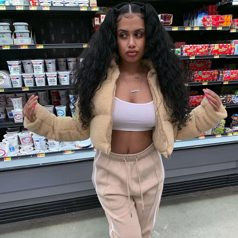 Women Bubble Coats 2023 Winter Solid Cotton Overcoat Fashion Cropped Puffer Thickened Jackets Parkas Female Casual Outwear Tops