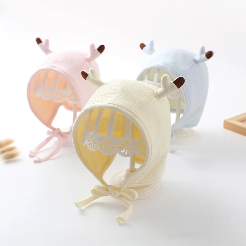 

Spring Autumn Baby Ear Protection Hat Cute Cartoon Kids Earmuffs Cap 3-15M Infants Headgear Bonnet Soft Cotton Children Beanies