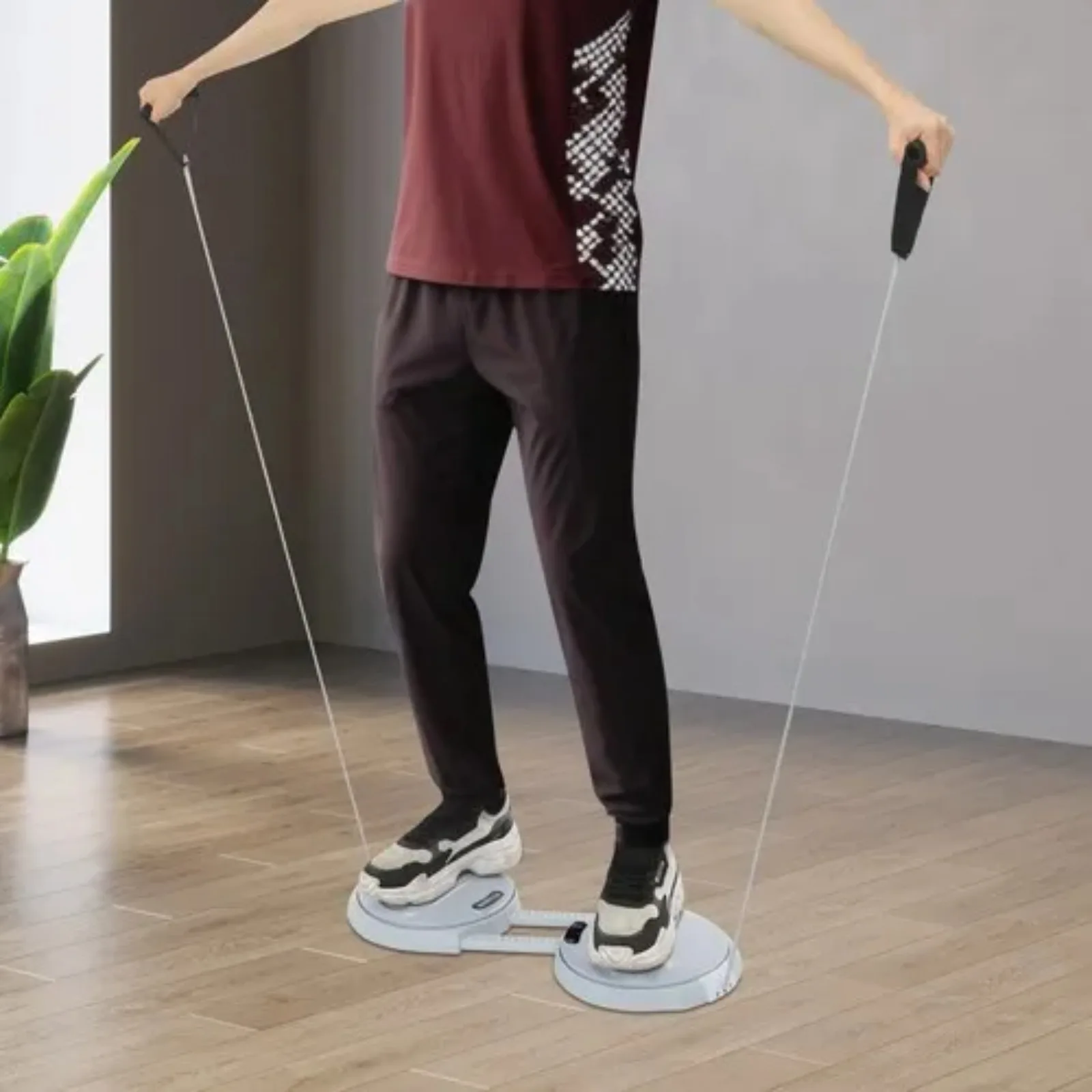 لوحة LCD Ab Twister باللون الرمادي قابلة للتعديل مع شريطين مقاومة، معدات تمارين الجسم بالكامل للياقة البدنية المنزلية، مدرب القوة الأساسي #1