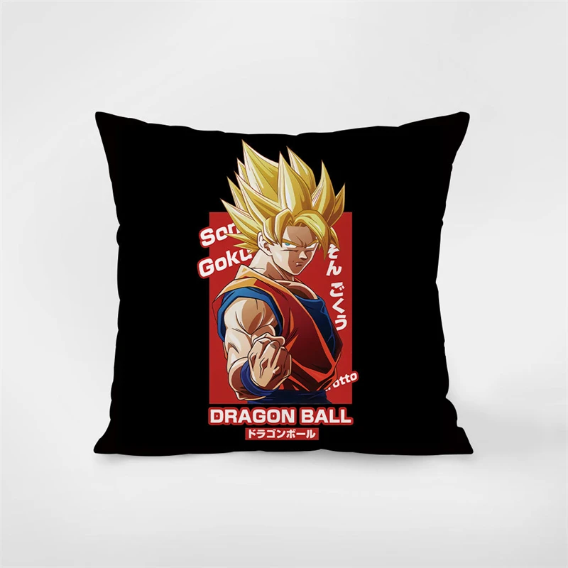 Pillowcase Anime Dragon Ball Sun Wukong Peach Skin Pillowcase Sofa Bedroom Office Cushion (Coreless) Children's Gift