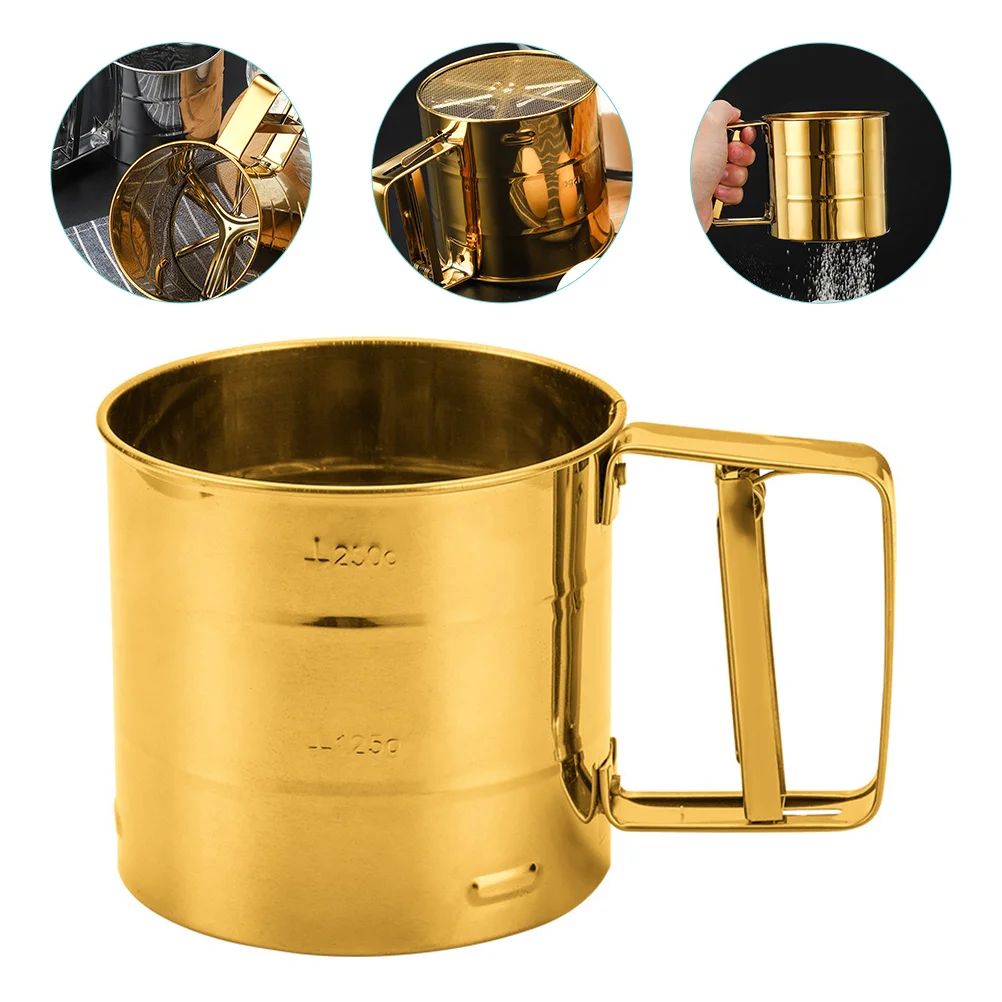 

Hand Held Flour Sieve Handheld Sifter Small Flours Sifters Pressure Cup Baking Stainless Steel Portable Powder Strainer