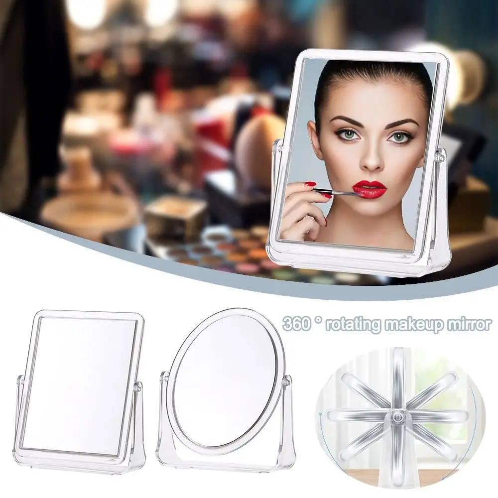 Nowy 360 °   Obrotowe lusterko kosmetyczne dwustronne ze stojakiem, lusterko do makijażu, lusterko kosmetyczne o wysokiej rozdzielczości.