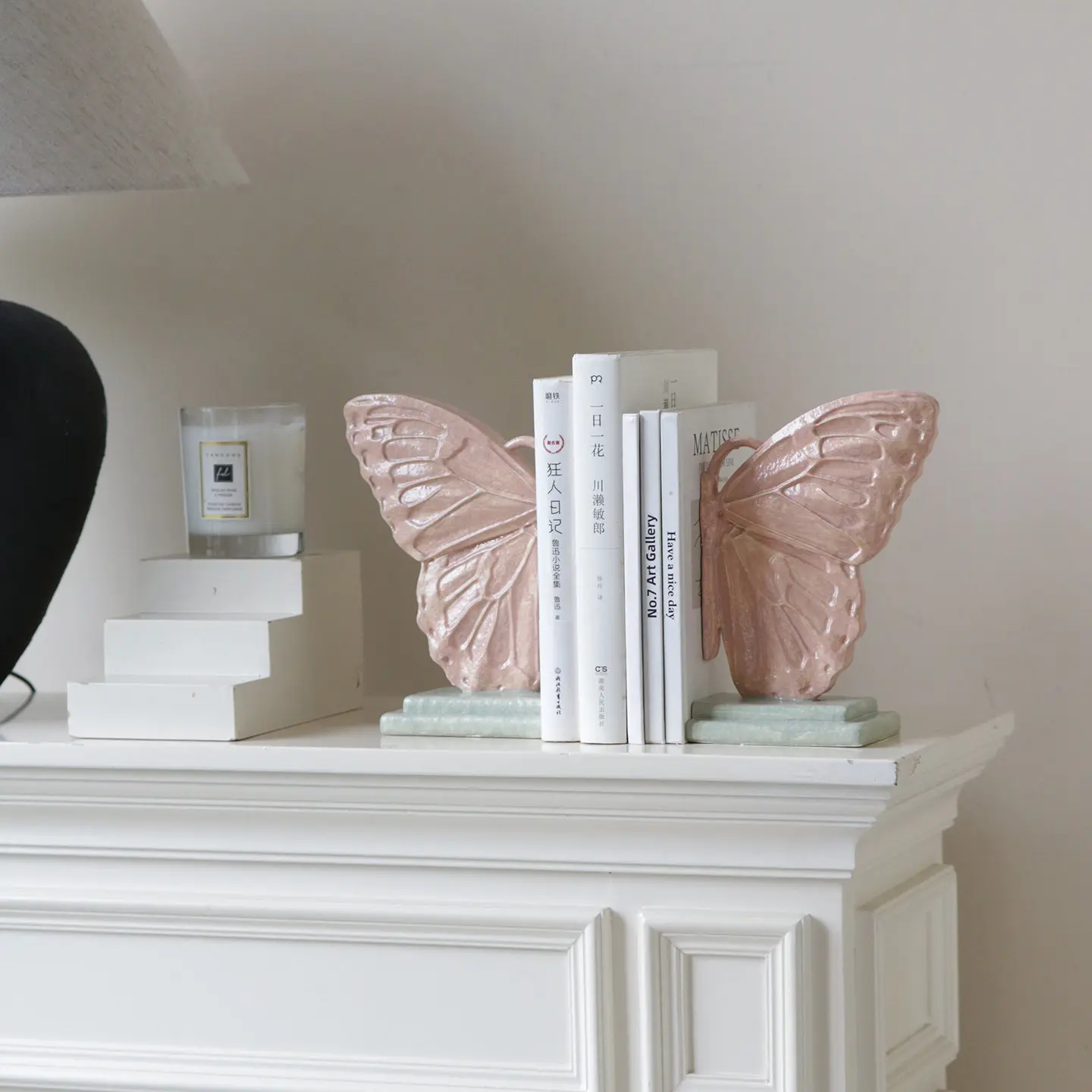 Vintage-inspired butterfly bookends - unique and elegant decor for living room or sideboard