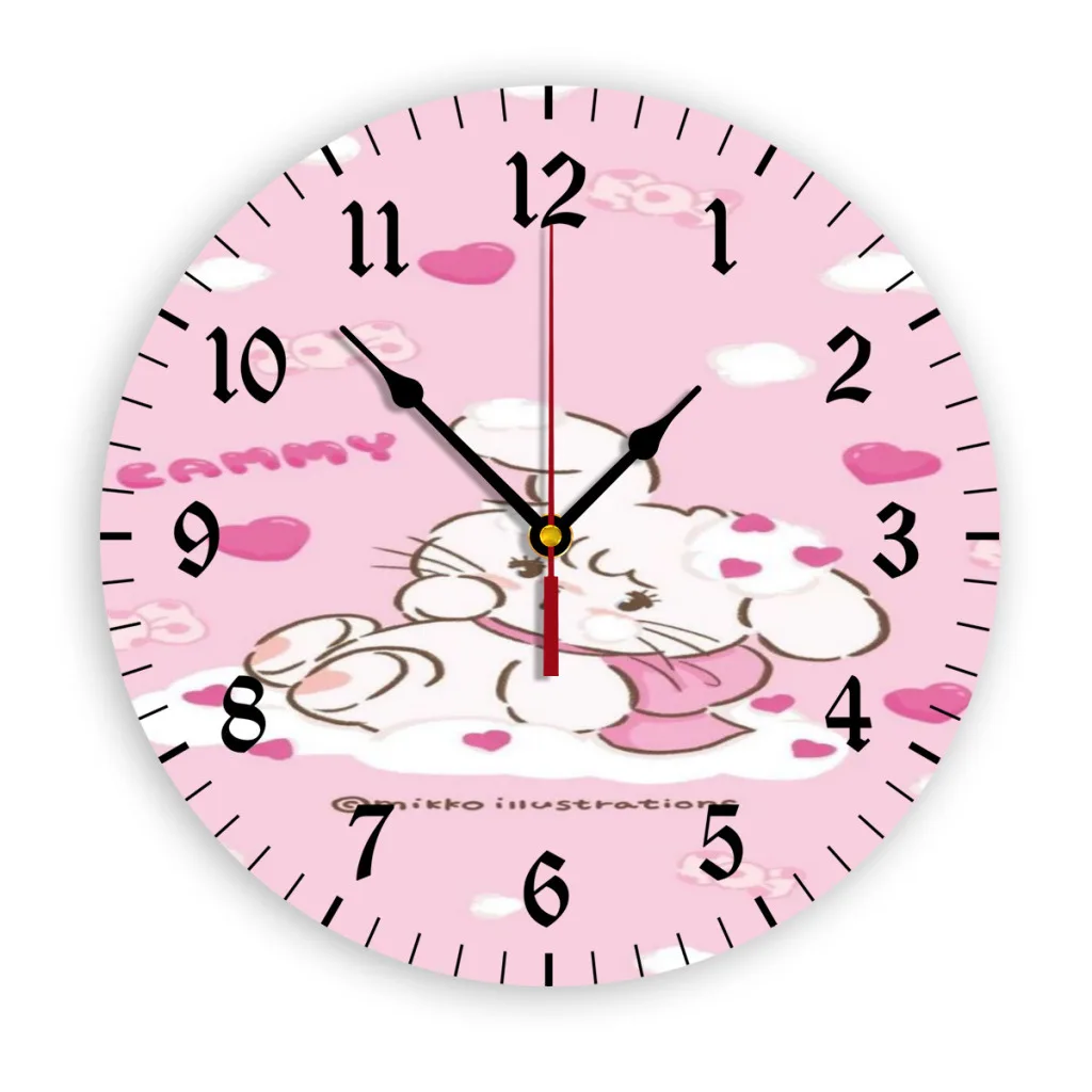 Japan Kawaii Cartoon Mikko Wall Clock Easy to Read Wall Mounted Clock With Silent for Home Decor