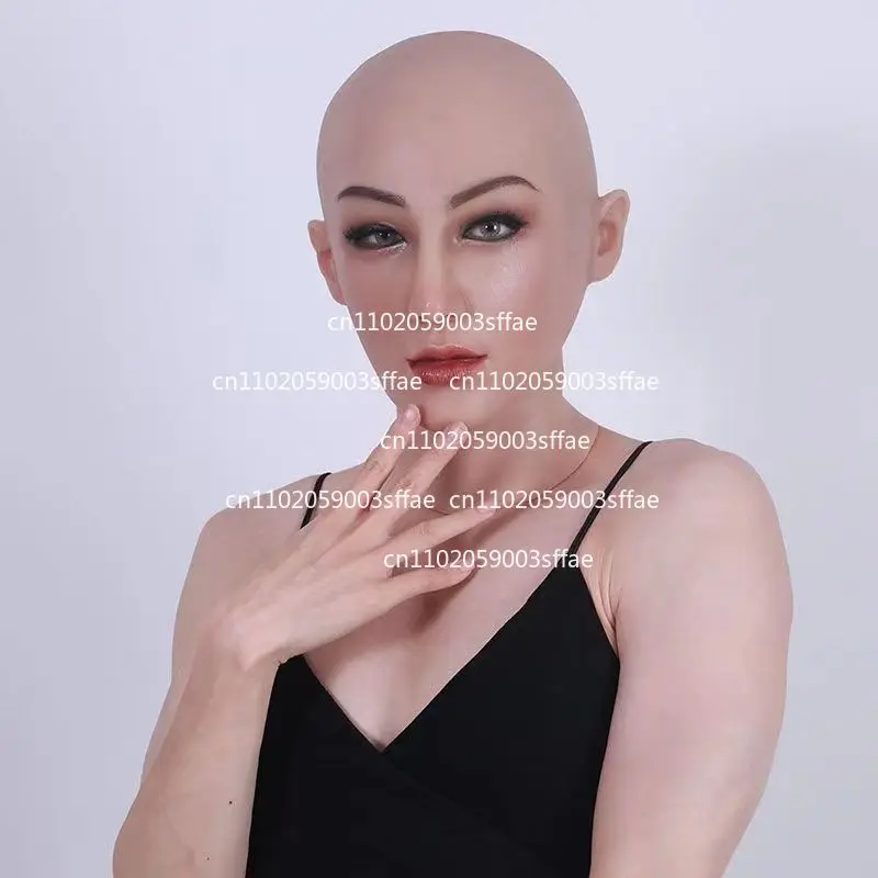 

Human Skin Face Silicone Headgear Beautiful Woman Mask Girls Mask Men and Women Full Face