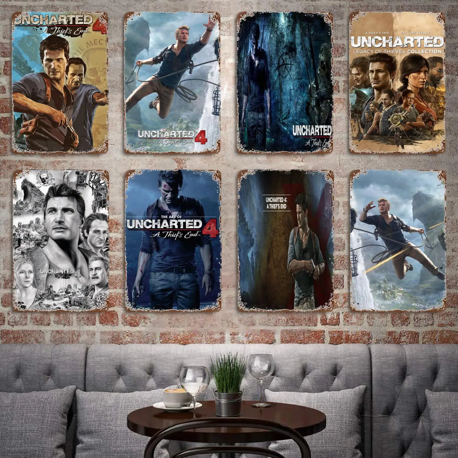 Uncharted 4 A Thief’s End Decor Poster Vintage Tin Sign Metal Sign Decorative Plaque for Pub Bar Man Cave Club Wall Decoration